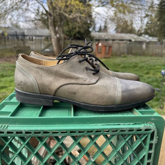 JOHN FLUEVOG - Prophesy Breton - Green Cap Toe Leather Derby Shoe Size 10‎ - Picture 1 of 9